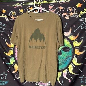 Burton Men’s Olive Big Logo t shirt Size Large